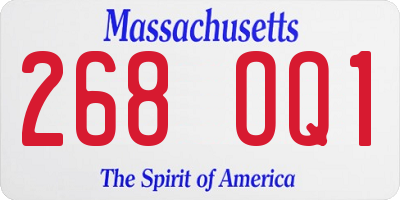 MA license plate 268OQ1