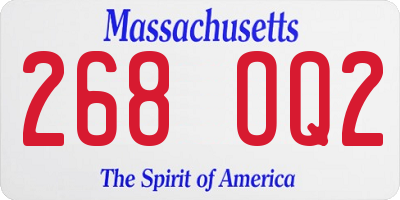 MA license plate 268OQ2