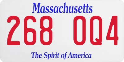 MA license plate 268OQ4