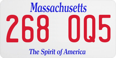 MA license plate 268OQ5