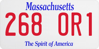 MA license plate 268OR1