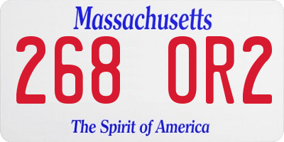 MA license plate 268OR2