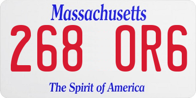 MA license plate 268OR6