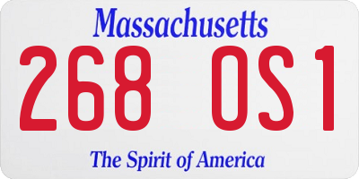 MA license plate 268OS1