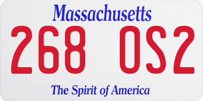 MA license plate 268OS2