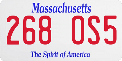 MA license plate 268OS5