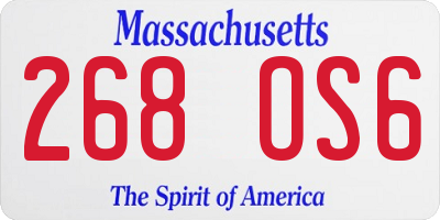 MA license plate 268OS6