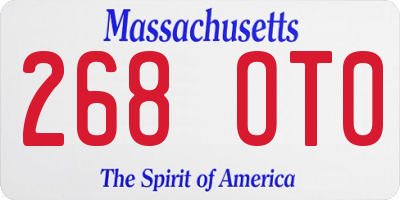 MA license plate 268OT0
