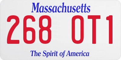 MA license plate 268OT1
