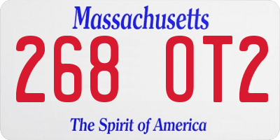 MA license plate 268OT2
