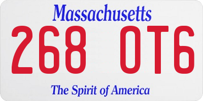MA license plate 268OT6