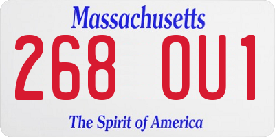 MA license plate 268OU1
