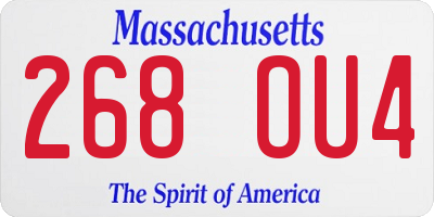 MA license plate 268OU4