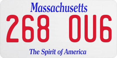 MA license plate 268OU6