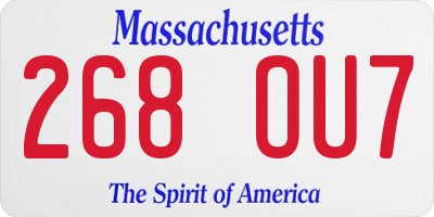 MA license plate 268OU7