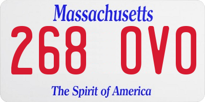 MA license plate 268OV0
