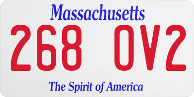 MA license plate 268OV2