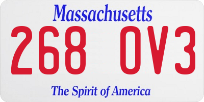 MA license plate 268OV3