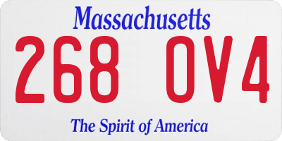 MA license plate 268OV4