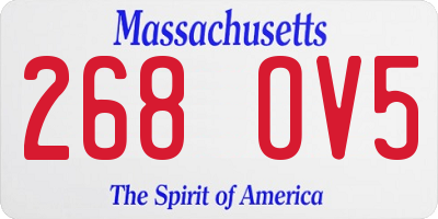 MA license plate 268OV5