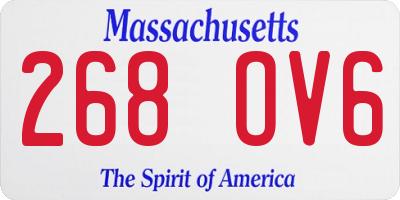 MA license plate 268OV6