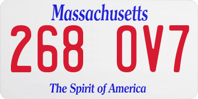 MA license plate 268OV7