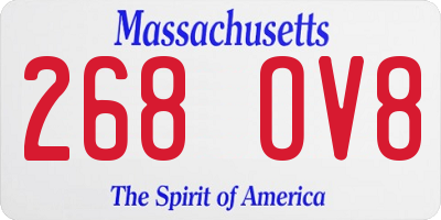 MA license plate 268OV8