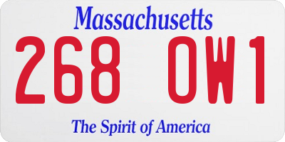 MA license plate 268OW1