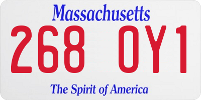 MA license plate 268OY1