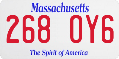 MA license plate 268OY6
