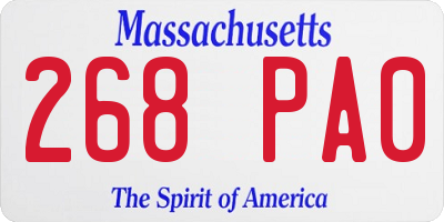 MA license plate 268PA0