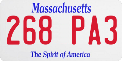 MA license plate 268PA3