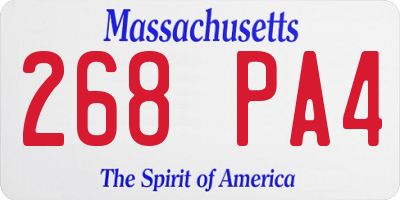 MA license plate 268PA4