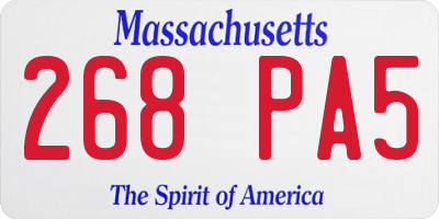 MA license plate 268PA5