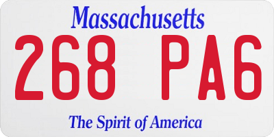 MA license plate 268PA6