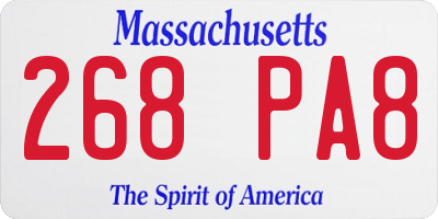 MA license plate 268PA8