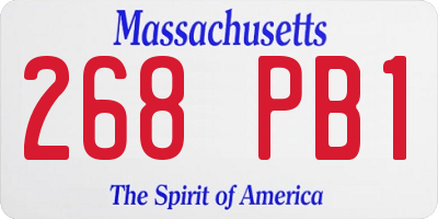 MA license plate 268PB1