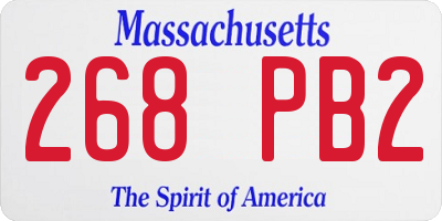 MA license plate 268PB2