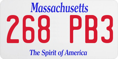 MA license plate 268PB3
