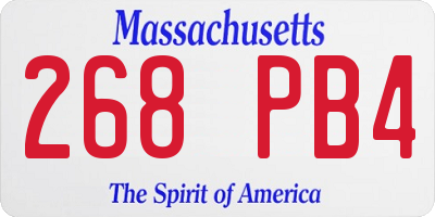 MA license plate 268PB4