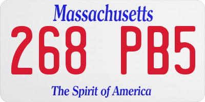 MA license plate 268PB5
