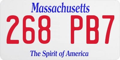MA license plate 268PB7