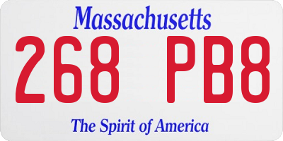 MA license plate 268PB8