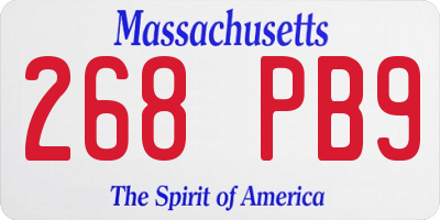 MA license plate 268PB9