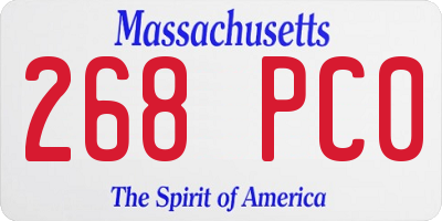 MA license plate 268PC0