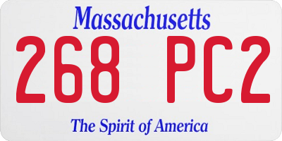 MA license plate 268PC2