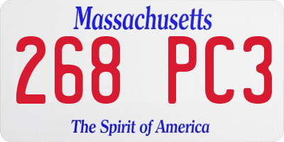 MA license plate 268PC3