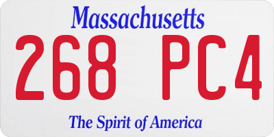 MA license plate 268PC4