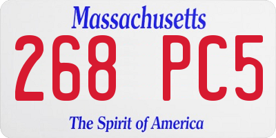 MA license plate 268PC5
