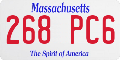 MA license plate 268PC6